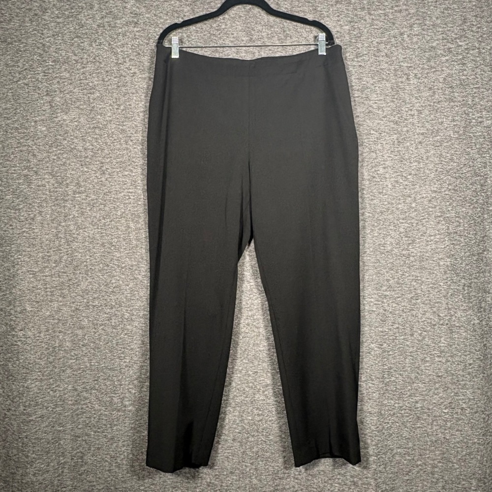 Talbots Petites Black Classic Slim Side Zip Ankle Pants Womens 16P Officewear